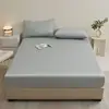 Nueva sábana bajera de algodón de fibra larga de grado A de 40 hilos para uso doméstico, protector de colchón totalmente cerrado para camas individuales y dobles