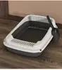 Bandeja de Gato Abierta Tamaño Extra Grande Totalmente Semi-cerrada Inodoro para Gato Anti-arena Pequeña y Mediana Bandeja de Arena para Gatito Suministros para Gatos