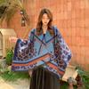 Moda Outono e Inverno Viagem Roupa Exterior Xale Quente Casual Confortável Respirável Lenço Celebridade da Internet Foto Check-In Manto Capa