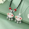 Colgante Ruyi de Plata Yun Ningcai S999 Plata Esterlina Hebilla de la Paz Collar Estilo Palacio para Mujer Flor Calado Candado de la Longevidad Colgante