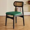Cadeira trançada de Rattan usada cadeira de jantar de madeira maciça sala de jantar de casa mesa de jantar cadeira banqueta encosto cadeira maquiagem lazer cadeira de rattan