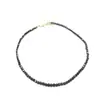 Nuevo Collar Gargantilla Espinela Negra Ultra Fino Brillante Chapado en Oro de 14K Cadena para Clavícula Moda Femenina Collar de Cristal