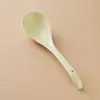 Cuchara de Hueso Blanco Puro Porcelana Venta al por Mayor Línea Negra Mango Largo Cabeza Grande Cuchara para Sopa Cuchara para Lonchera Hogar Restaurante Hotel Vajilla Comercial