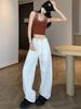 Tiro real overol de hoz para mujer primavera y verano 2025 nuevo secado rápido pantalones deportivos de paracaídas deconstrucción estilo americano pantalones de pierna ancha de machete