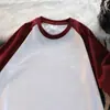 Camiseta Raglán de Manga Corta para Hombre 220 Algodón Puro, Peso Pesado, Verano, Corte Holgado, Bloques de Color, Manga Media, Cuello Redondo, Combinación de Colores, Diseño Personalizado, Transfronterizo