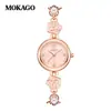 Moka Pulsera Más Vendida Transfronteriza Reloj de Mujer Rosa Aleación de Cobre Impermeable Reloj de Cuarzo Estilo Nicho de Lujo Ligero para Mujer