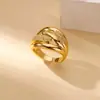 Venda Quente Transfronteiriça Anel de Abertura Coração de Amor de Luxo Leve Design Exagerado Anel Flor Zircônia Laço Fornecimento de Joias