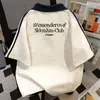 Camiseta de Algodón 100% Puro Estilo Americano Nueva con Cuello Polo de Manga Corta para Hombres y Mujeres, Verano Holgada Casual Adelgazante con Letras Top Ins