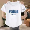 Top corto para mujer de estilo europeo, camiseta blanca de manga corta ajustada de imitación algodón, nuevo estilo de verano 2024, camiseta de moda con hombro normal