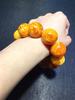 Pulseras de Cera de Abeja Antigua Optimizadas para Hombres y Mujeres, Oro Grasa de Pollo Trenzado Miel Porcelana Blanca Flor Flotante Pulsera de Ámbar Cuentas Redondas Joyería de Pareja