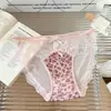 Cálido y salvaje~Bragas de encaje con estampado de leopardo estilo japonés para mujer, finas, entrepierna de algodón puro, tangas sexys de tiro bajo para mujer