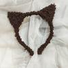 Diadema de felpa color caramelo para Otoño e Invierno diadema de castaña frita diadema de Corea del Sur estilo ins elegante retro accesorios para el cabello de cuadros naranjas