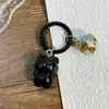 Lindo Llavero de Muñeca de Gato Siamés de Pie, Suave, Lindo, Dibujo Animado, Campana, Colgante para Estudiante, Regalo para Pareja, Mejor Amigo, Accesorios