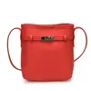 Bolsa Feminina Retro com Padrão Lichia Transfronteiriça 2026 Nova Versátil Texturizada Moda Commuter Ombro Transversal Celular Bolsa Balde