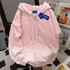 Moletom com Capuz Espesso Personalizado de Veludo para Mulheres Outono e Inverno 2025 Roupa de Trabalho Solta Fashionável Versátil Jaqueta Cardigan com Zíper