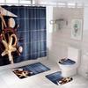 Amazon Transfronterizo Popular Serie Estrella de Mar Impresión Digital Poliéster Impermeable y Resistente al Moho Cortina de Ducha Juego de Cuatro Piezas Fabricante