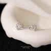 S999 Pé Prata Assimétrico Diamante Amor Brincos Feminino Estilo Coreano Fresco Doce Bonito Simples Estudante Acessórios de Orelha