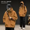 Chaqueta de montaña con capucha de estilo japonés de moda para hombre, chaqueta de trabajo informal estilo americano para primavera y otoño