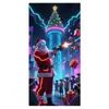 2026 Nova Cortina de Porta Banner de Natal Decoração de Fundo para Fotos ao Ar Livre com Papai Noel e Filhote