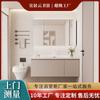 Caperucita Roja Cerámica Todo en Uno Lavabo Gabinete de Baño Placa de Roca Reable Corian Sin Costuras Todo en Uno Lavabo Lavamanos Mesa de Lavado Lavabo