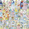 30 Marcapáginas de Dibujos Animados, Lindos Retro Simples Estilo Cuaderno de Notas Materiales Artísticos Creativos, Colección de Tarjetas Marcapáginas de Papel para Lectura