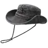 Sombrero de Pescador Estilo Bordado Montaña Nevada, Sombrero de Sol para Senderismo, Sombrero de Ala Ancha para Xizang y el Oeste de Sichuan, Sombrero para Adultos para Hombres y Mujeres