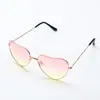 Gafas de Sol de Moda con Forma de Corazón Gafas de Sol Retro Amor Océano Gafas de Fiesta Gafas de Sol Metálicas con Corazón