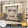 Guarda-Roupa Resistente de Tubo de Aço e Tecido Robusto para Montagem em Quarto de Casa, Armário de Armazenamento para Casa Alugada, Guarda-Roupa Simples de Aço