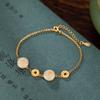 Yilu plata S925 plata esterlina chapado en oro jade Hetian moda nacional moneda personalizada hebilla de seguridad pulsera elegante pulsera de moda