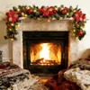 Enredadera de Bayas Rojas Navideñas 180 cm / 2.7 m Enredadera Decorativa Roja Densa para Navidad Enredadera de Puerta Decoración de Puerta