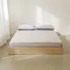 Protector de Colchón de Algodón Cepillado Grueso Estilo Minimalista Apto para la Piel Juego de Tres Piezas Algodón Puro Bloqueo de Color Estilo Protector de Colchón Súper Suave Ropa de Cama