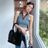 Hanfeng Ins Verano Bolso Tejido de Paja Francés Cuerda de Algodón Bolso Tejido a Mano Bolso de Red de Pesca Hueco Bolso de Playa