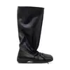 Botas de mujer de cuero estilo western vintage, estilo ballet, con cordones, botas de montar de media caña plisadas, botas largas de punta cuadrada
