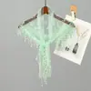 Novo Lenço Triangular Multifuncional Hijab de Renda em Malha para Noivas Véu Pequeno Combinação para Vestido de Casamento