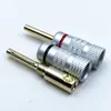 Plug Banana de Cobre Banhado a Ouro Plug Banana com Carcaça de Alumínio Plug Banana 4mm Soquete de Banana para Alto-falante Conector de Alto-falante Sem Logo