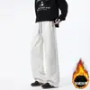 Pantalones deportivos de pierna ancha para hombre de otoño/invierno, pantalones casuales modernos estilo americano, talla grande, corte holgado, pantalones rectos adelgazantes