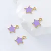 Colgantes de Estrella de Colores, Adornos de Estrella de Cinco Puntas con Goteo de Aceite, Colgantes Pequeños, Accesorios Hechos a Mano para Bricolaje, Materiales para Accesorios de Pulseras y Collares
