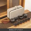 Set de Té Kung Fu de Viaje de Arena Púrpura Set Pequeño Bolsa Portátil Tetera Simple para el Hogar Regalo para Exteriores Logo