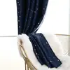 Nuevas Cortinas de Estilo Transfronterizo Sencillas de Cinco Colores con Sello de Estrella Plateada, Acabado Bloqueador de Luz de un Solo Lado, para Dormitorio y Sala de Estar, Dropshipping de Temu