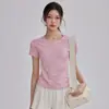 Nueva Camiseta Deportiva de Secado Rápido para Mujer, Manga Corta, Alta Elasticidad, Ropa de Yoga, Top para Correr, Ciclismo, Entrenamiento y Fitness
