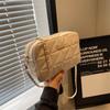 Bolso cuadrado pequeño, otoño 2023, nuevo, color liso, pequeño, con bordado rómbico, sencillo, informal, de moda, bandolera