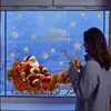 Adhesivos navideños transfronterizos con varios diseños de renos navideños y copos de nieve, adecuados para decorar ventanas, puertas de cristal y hogares; Calcomanías de ventana electrostáticas