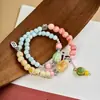 Pulsera de Cerámica Floral Jingdezhen, No se Desvanece, Tacto de Alta Gama para Mujeres, Ajustable, Pulsera de Nuevo Estilo Chino, Venta al por Mayor de Joyería