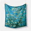 Pañuelo de Seda Twill Flor de Girasol Pintura al Óleo Van Gogh Primavera y Otoño Delgado Moda Literario Seda Imitación Seda Cuadrado Pequeño