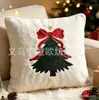 Funda de almohada de árbol de Navidad con lazo nuevo de Amazon transfronteriza, decoración de sofá de sala de estar en casa, funda de cojín de Navidad