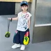 Conjunto de Colete de Verão para Meninos 2026 Nova Moda Tendência Calça Comprida Anti-Mosquito Roupas Casuais Sem Mangas de Verão