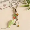 Colgante de pez tejido minimalista de Jingdezhen, llavero para bolso, lindo llavero, cerámica, cultural y creativo, baratija de puesto de mercado nocturno