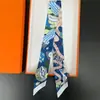 Bufanda de corbata estampada delgada de nuevo estilo para mujer, bufanda larga estrecha de seda estilo coreano para combinar con camisas, accesorio envolvente de moda