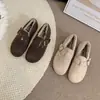 Zapatos Birkenstock aterciopelados para mujer, nuevos otoño e invierno 2026, estilo japonés retro, zapatos Birkenstock de suela blanda para mujer, zapatos peludos Lincoln Bo
