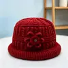 Moda de invierno gorro de lana grueso y cálido con forro polar para ancianos para mujeres, mamá, sombrero para mediana edad y ancianos